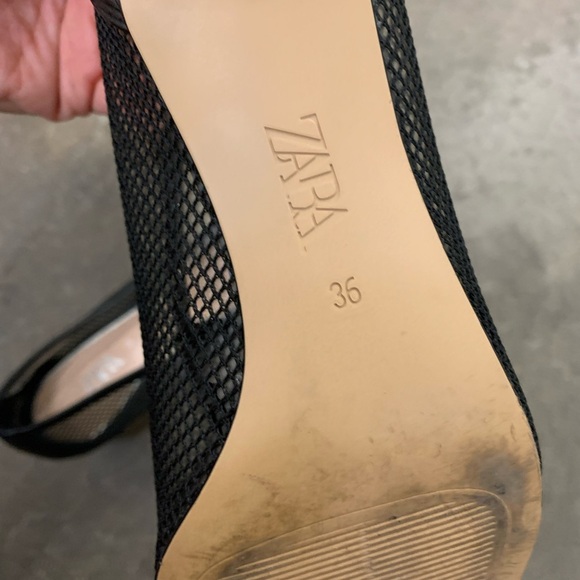 Zara witchy whimsigoth kitten heels pointed toe mesh heels vampy - Picture 5 of 6